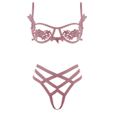 Muse Open Cup Bra With Embroidered Floral Applique Small Her Fetish